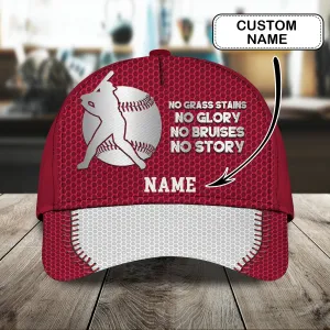 Baseball - No Pain No Gain - Personalized Name Cap - TD96