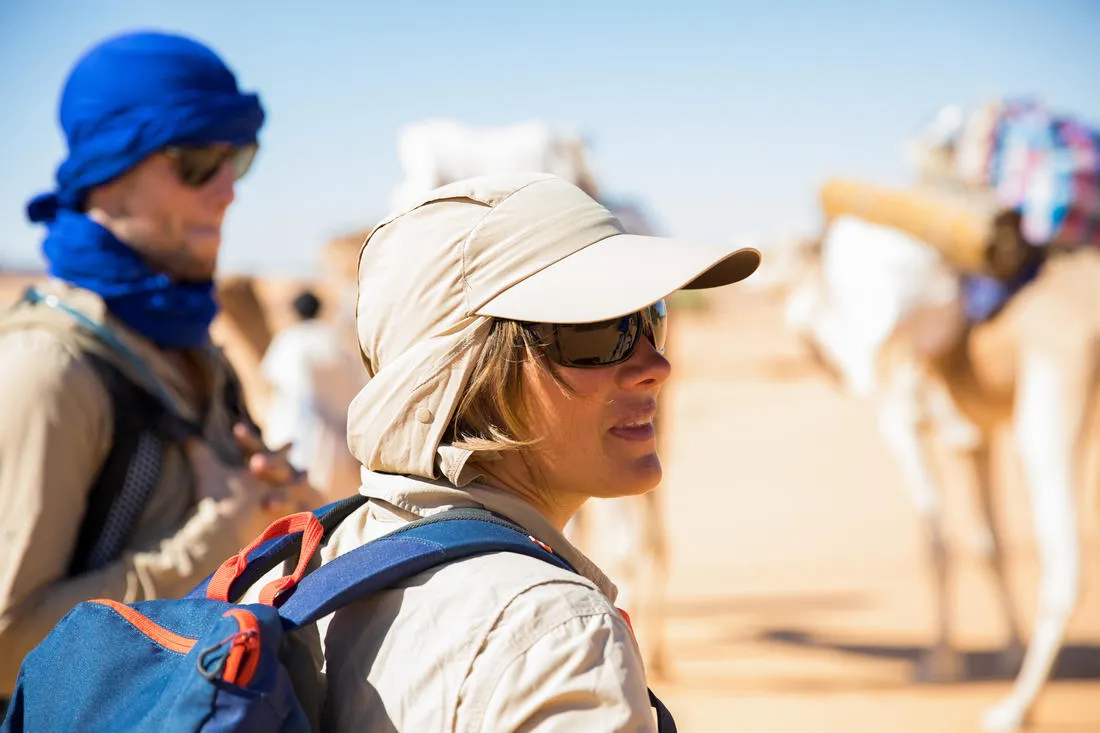Desert Trekking Cap UV-Protection Desert 900 - Brown