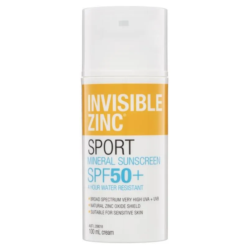 [Expiry: 11/2026] Invisible Zinc Sport Mineral Sunscreen SPF 50  100mL