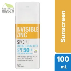 [Expiry: 11/2026] Invisible Zinc Sport Mineral Sunscreen SPF 50  100mL