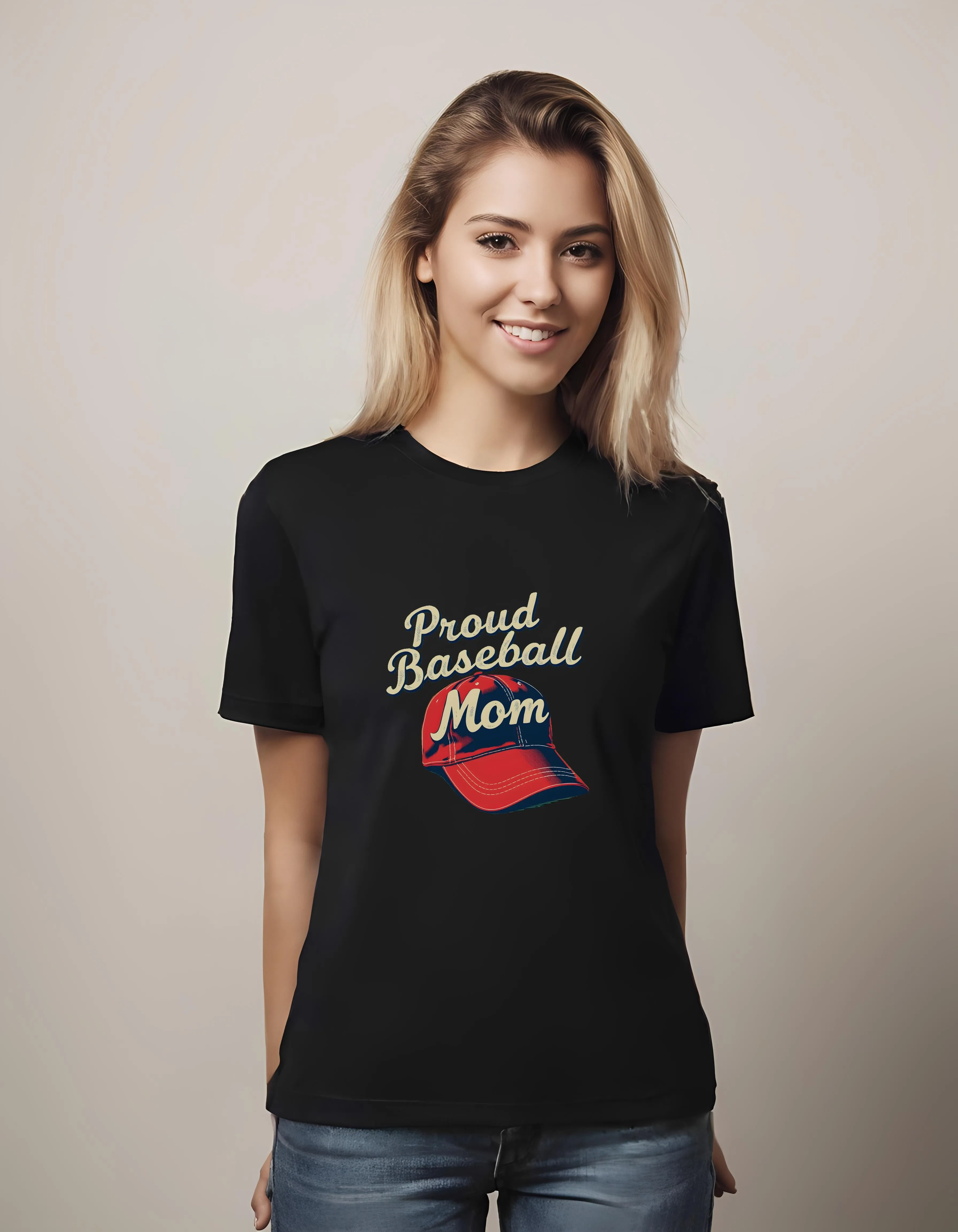 Proud Baseball Mom Retro Cap | Classic T-Shirt (Unisex)