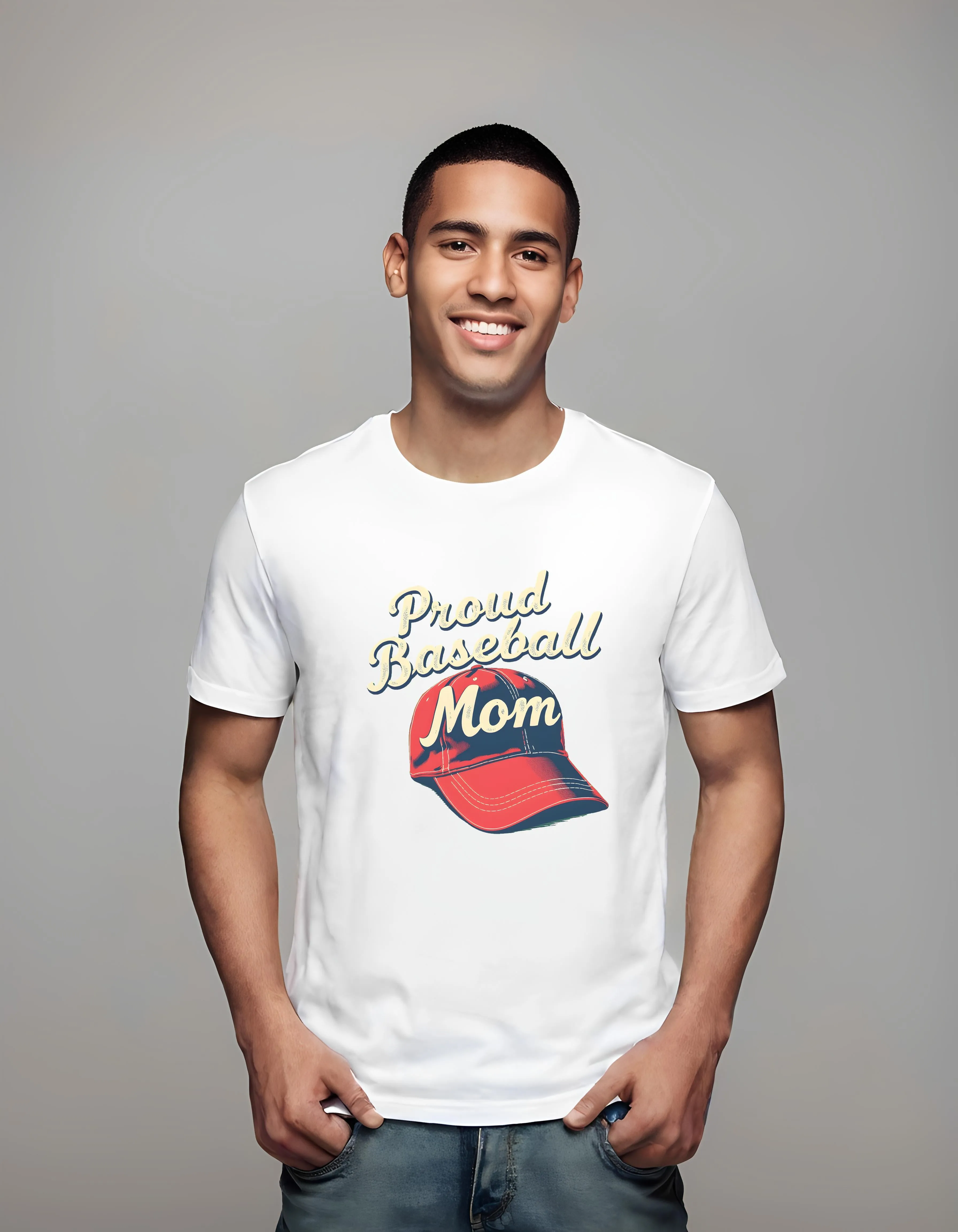 Proud Baseball Mom Retro Cap | Classic T-Shirt (Unisex)