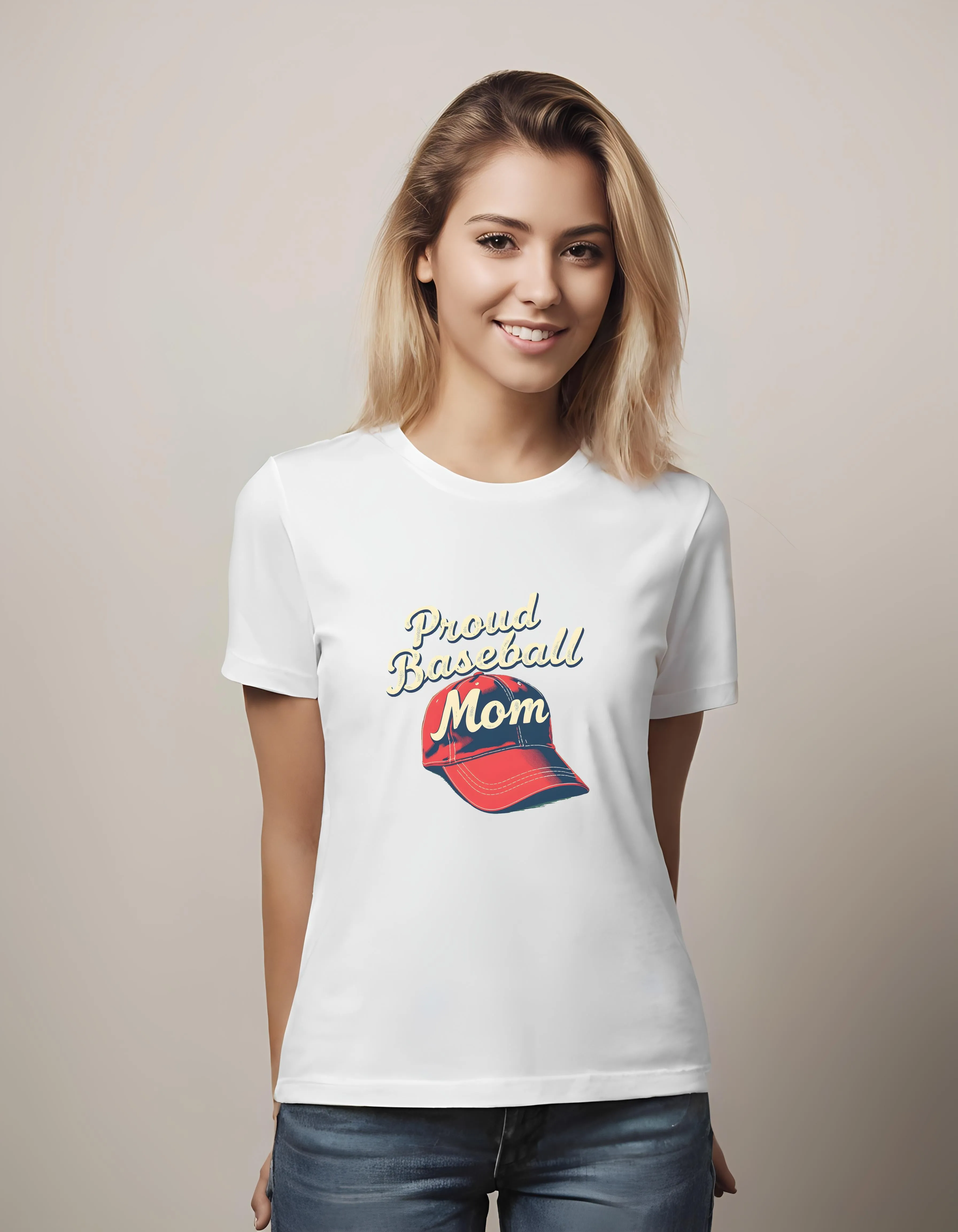 Proud Baseball Mom Retro Cap | Classic T-Shirt (Unisex)